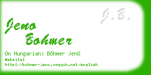 jeno bohmer business card